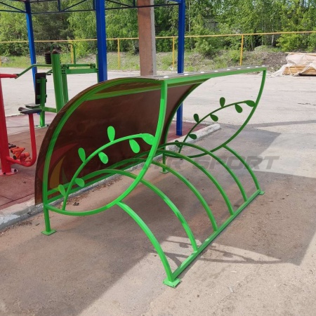 Купить Велопарковка крытая, с веточкой, цв. зеленый в Александровске-Сахалинском 